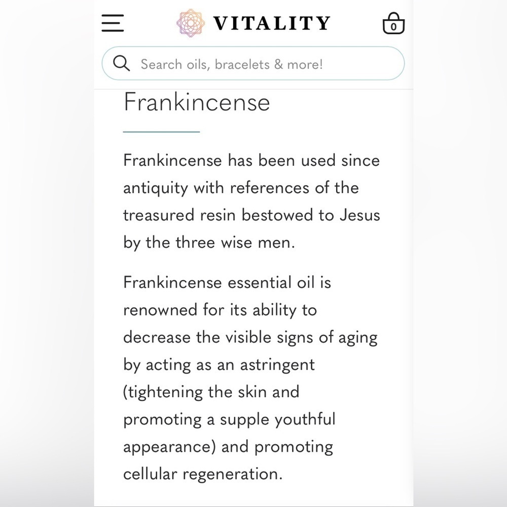 VITALITY EXTRACTS FRANKINCENSE - NEW - PURE ESSENTIAL OIL ALL NATURAL PLANT - Picture 2 of 5